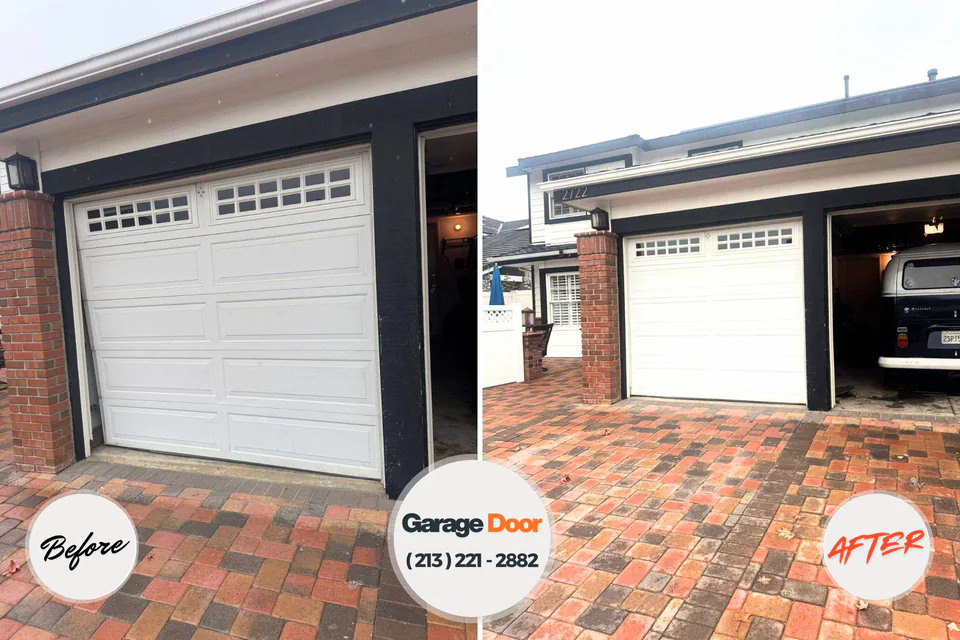 Before and after: garage door repair Nettleton, MS